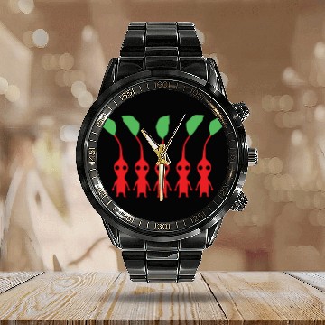 Discover Red Pikmin Calendar Steel Band Watch