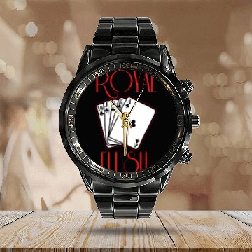 Discover royal flush Calendar Steel Band Watch