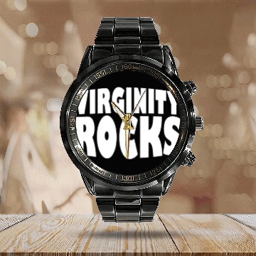 Discover Virginity Rocks Calendar Steel Band Watch