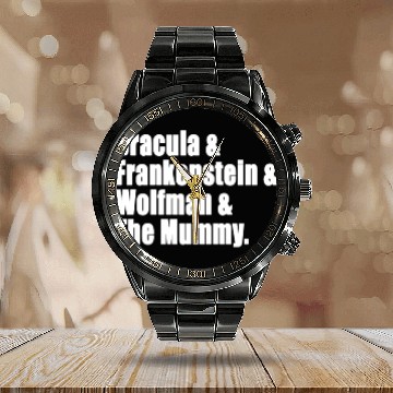 Discover Universal Monsters Calendar Steel Band Watch