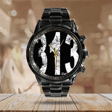 Discover Vintage Detroit Area Code 313 Calendar Steel Band Watch
