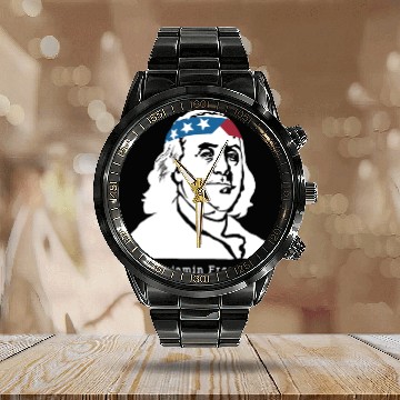Discover Benjamin Franklin American Patriot Calendar Steel Band Watch