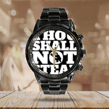 Discover Thou Shall Not Steal Funny Baseball Catcher Calendar Steel Band Watch