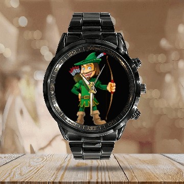 Discover Robin Hood-arrows-bow-tale Calendar Steel Band Watch