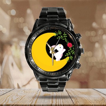 Discover Sailor Moon Usagi and Tuxedo Mask Calendar Steel Band Watch