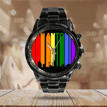 Discover San Antonio Texas Gay Pride Rainbow Skyline Calendar Steel Band Watch