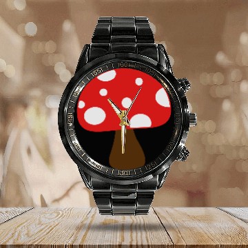 Discover Mushroom Calendar Steel Band Watch