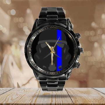Discover Thin Blue Line - Storm Trooper Calendar Steel Band Watch