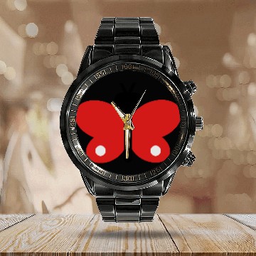 Discover Butterfly Calendar Steel Band Watch