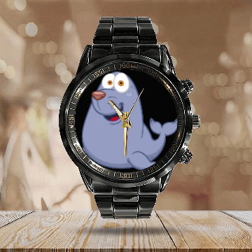 Discover fur seal animal wildlife smile Calendar Steel Band Watch
