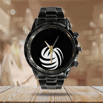 Discover Volleyball Calendar Steel Band Watch