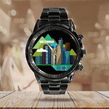 Discover los angeles Calendar Steel Band Watch