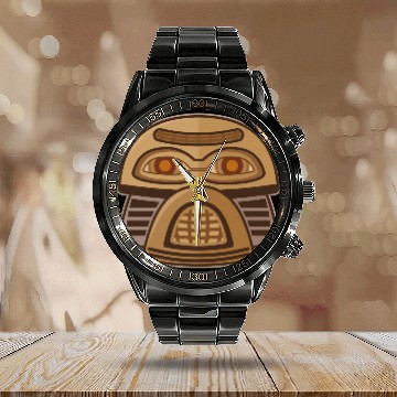Discover Robot mask Calendar Steel Band Watch