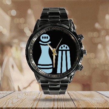 Discover pepper grinder salt shaker Calendar Steel Band Watch