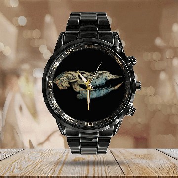 Discover cow skull Calendar Steel Band Watch