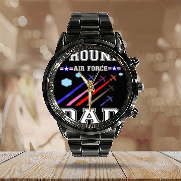 Discover pround air force dad Calendar Steel Band Watch