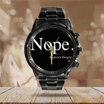Discover Frederick Douglass Nope Calendar Steel Band Watch, Black History Month