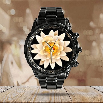 Discover Lotus Calendar Steel Band Watch