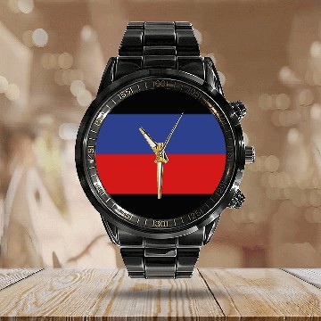 Discover National Flag Of Haiti Calendar Steel Band Watch