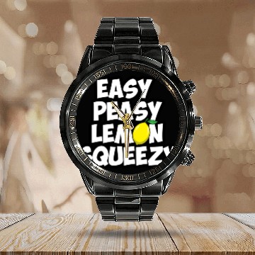 Discover easy peasy lemon squeezy Calendar Steel Band Watch