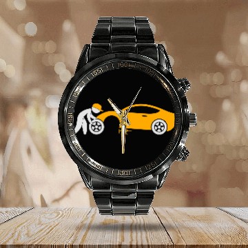 Discover A Mechanic Repairing A Car Calendar Steel Band Watch