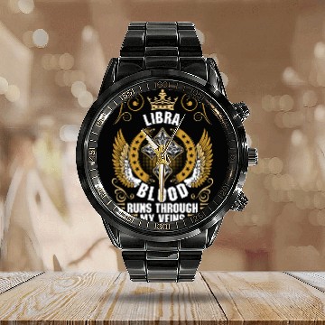Discover Libra Blood Runs Through My Veins Calendar Steel Band Watch