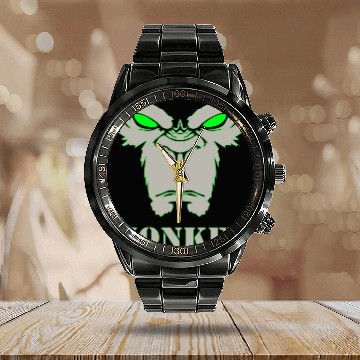 Discover Monkey Face 2 Calendar Steel Band Watch