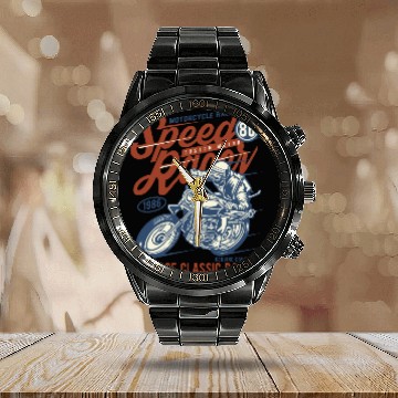 Discover Speed Racer Vintage Classic Racing Calendar Steel Band Watch