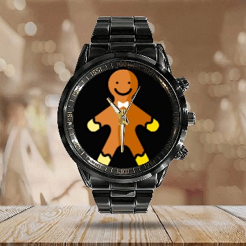Discover Gingerbread man Calendar Steel Band Watch