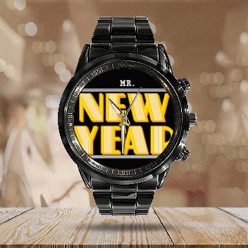 Discover Mr New Year NYE Birthday Party for Man 5 Calendar Steel Band Watch