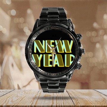 Discover Mr New Year NYE Birthday Party for Man 0 Calendar Steel Band Watch