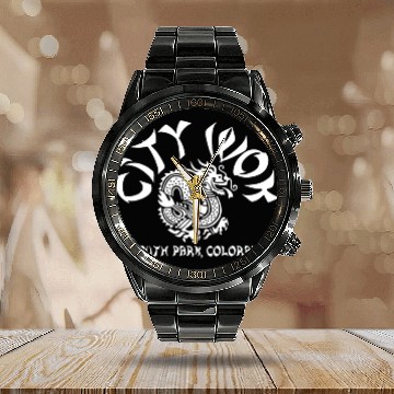 Discover City Wok South Park Colorado Calendar Steel Band Watch