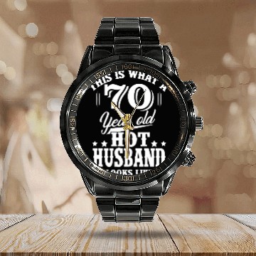 Discover What 70 year old hot husband looks like Calendar Steel Band Watch