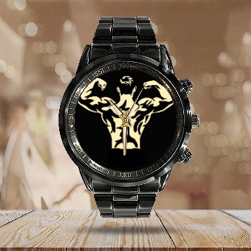 Discover Building Muscle Calendar Steel Band Watch