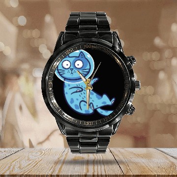 Discover Space cat Calendar Steel Band Watch