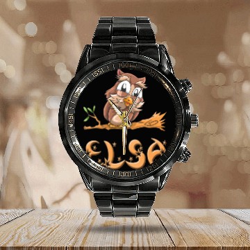 Discover Elsa Owl Calendar Steel Band Watch