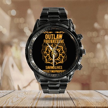Discover Outlaw Softball Calendar Steel Band Watch