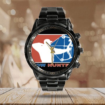 Discover Bow Hunter Major League Bows and Arrow Hunting Calendar Steel Band Watch