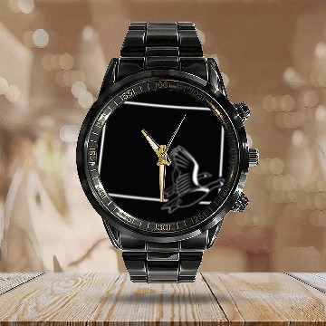 Discover Snow Goose Hunting Calendar Steel Band Watch Wyoming Canada Goose