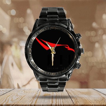 Discover SpaceX Falcon Heavy logo Calendar Steel Band Watch