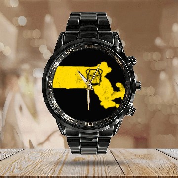Discover Massachusetts Proud Marine Dad Calendar Steel Band Watch Proud Marine Mom