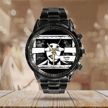 Discover Zombie Society Calendar Steel Band Watch