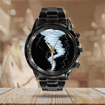 Discover Weather Tornado whirlwind Storm Hunter cool design Calendar Steel Band Watch