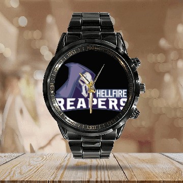 Discover Hellfire Reapers Calendar Steel Band Watch