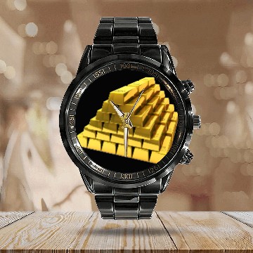 Discover Gold Calendar Steel Band Watch