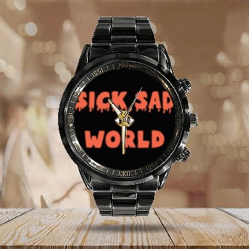 Discover Sick Sad World Calendar Steel Band Watch