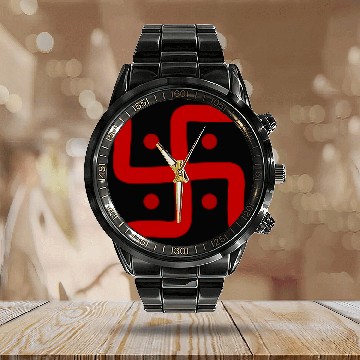 Discover Hindu Swastika Calendar Steel Band Watch