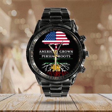 Discover American Grown with Persian Roots Persia Design Calendar Steel Band Watch