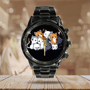 Discover Crazy Cat Lady Calendar Steel Band Watch