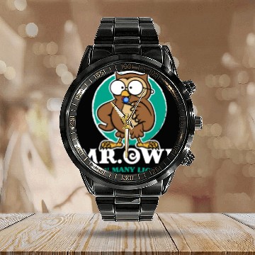 Discover Mr Owl How Many Licks Lollipop Animal Funny Cute Calendar Steel Band Watch